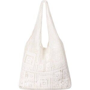 Women's Creamy Shoulder Shopping Handbag Casual Travel Totes Fold Able Bags